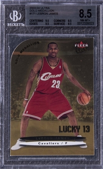 2003-04 Fleer #171 LeBron James "Lucky 13" Gold Medallion Rookie Card - BGS NM-MT+ 8.5